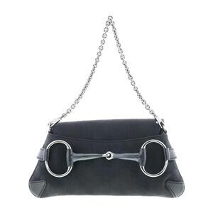 GUCCI Horsebit Chain Shoulder Bag Messenger Black